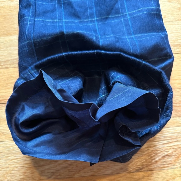 J.Crew City Fit Wool Navy Plaid Wide Leg Cuffed Pants size 2. - Picture 9 of 10